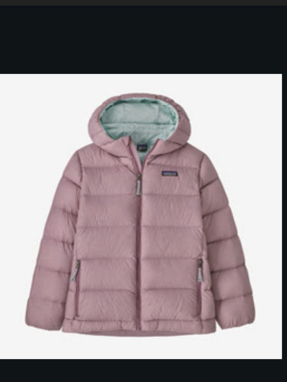 Patagonia Kids Hi-Loft Down Sweater Hoody - Dusty Pink with Mint Lining